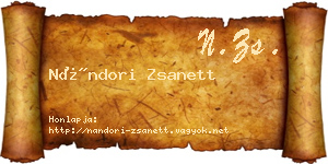 Nándori Zsanett névjegykártya